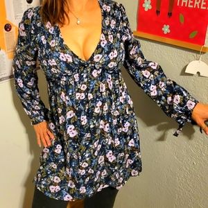 Boho Floral Dress, S